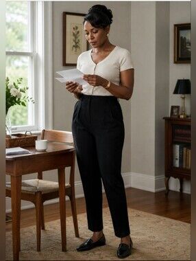 Carol Horn Workshop Pleated Black Trousers- Size: 8P